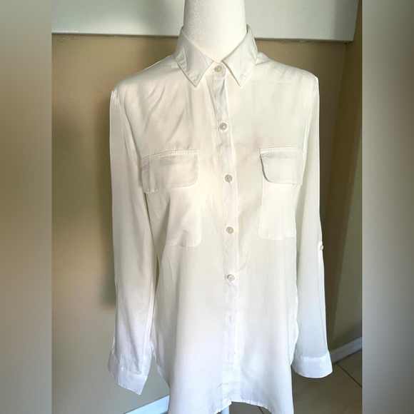 Express Tops - Express white button up-XS